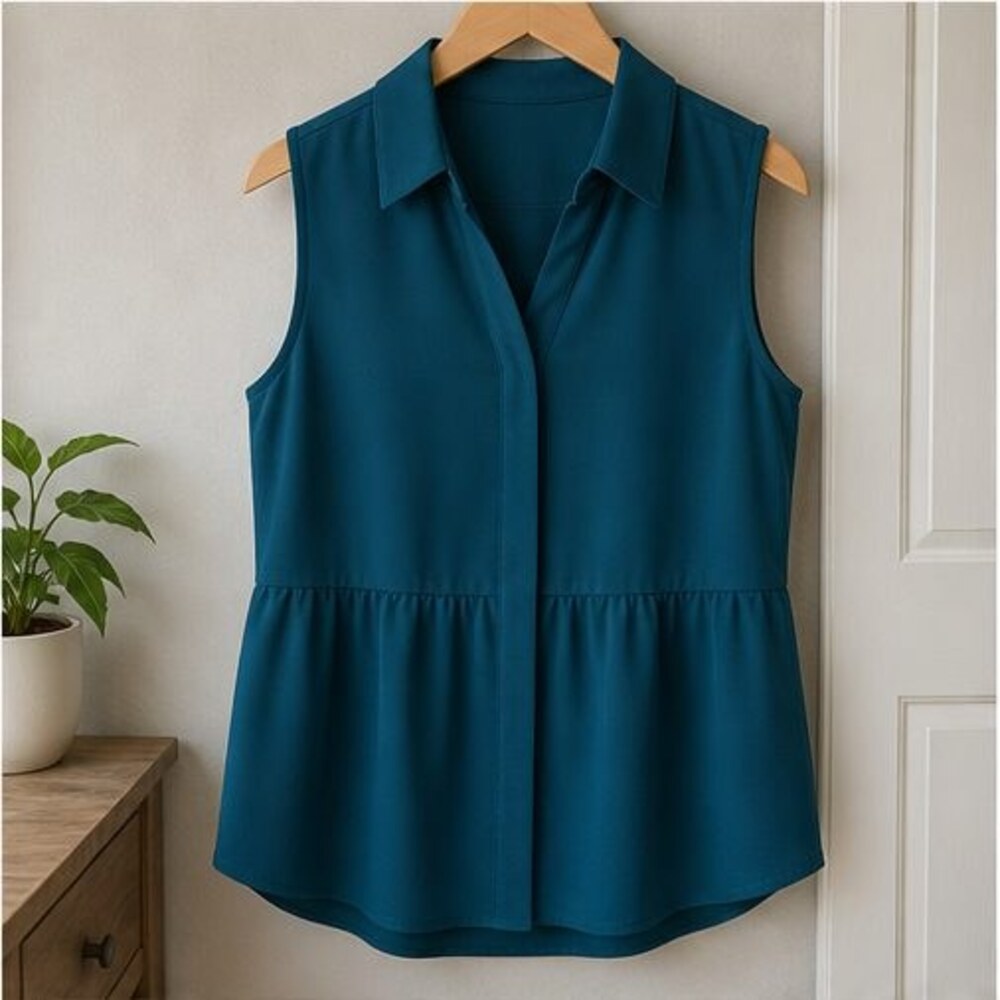 Teal Peplum Top